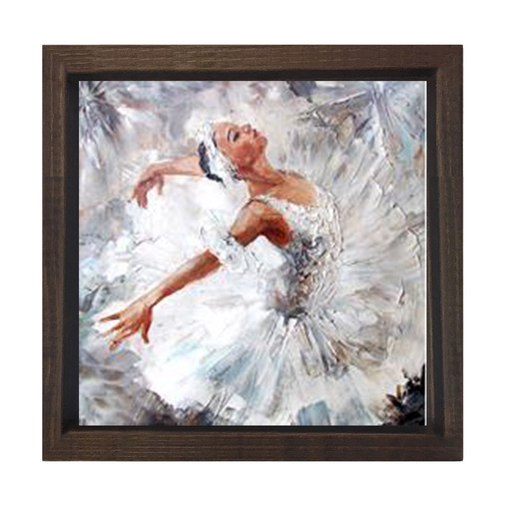 Balerin Tablosu Kahverengi Ahşap Çerçeve - 60x60