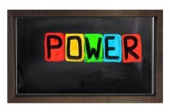 POWER Tablosu Kahverengi Ahşap Çerçeve - 50x70