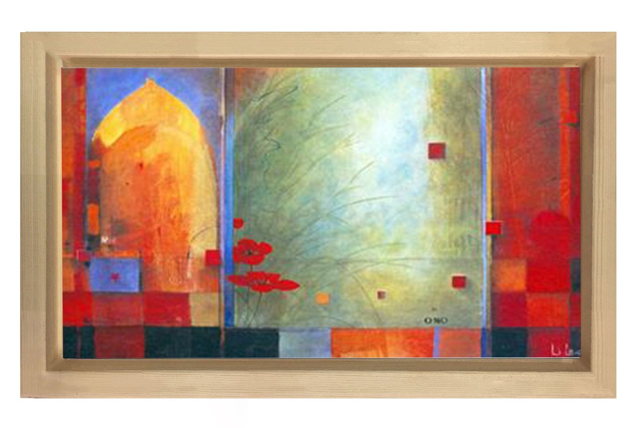 Soyut Reprodüksiyon Tablosu Naturel Ahşap - 45x30