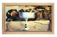 Bir Plajda Yüz ve Meyve Tabakası Tablosu Naturel Ahşap Çerçeve - 100x150