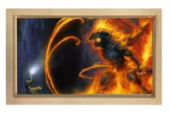 Baldrog VS Gandalf Tablosu Naturel Ahşap Çerçeve - 50x70