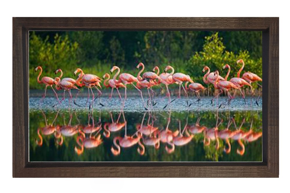 Flamingolar Tablosu Kahverengi Ahşap - 100x200