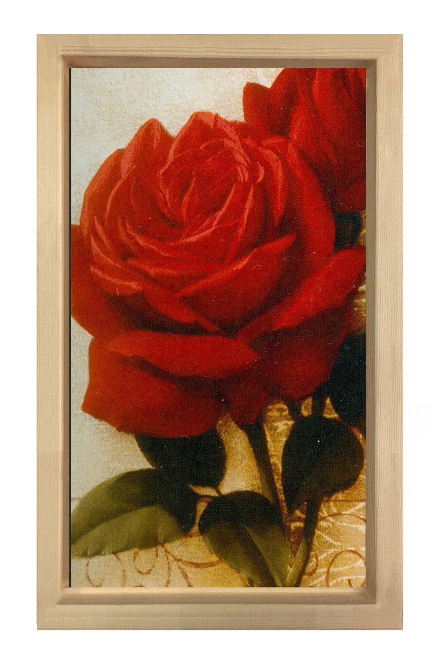 Güller Çiçek Tablosu Naturel Ahşap Çerçeve - 45x30