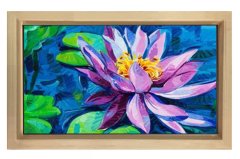 Nilüfer Yağlıboya Tablosu Naturel Ahşap - 70x100