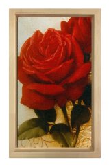 Güller Çiçek Tablosu Naturel Ahşap Çerçeve - 50x70