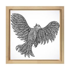 Kartal Boyama Tablo Tablosu Naturel Ahşap Çerçeve - 80x80