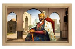 Timur Tablosu Naturel Ahşap Çerçeve - 70x100
