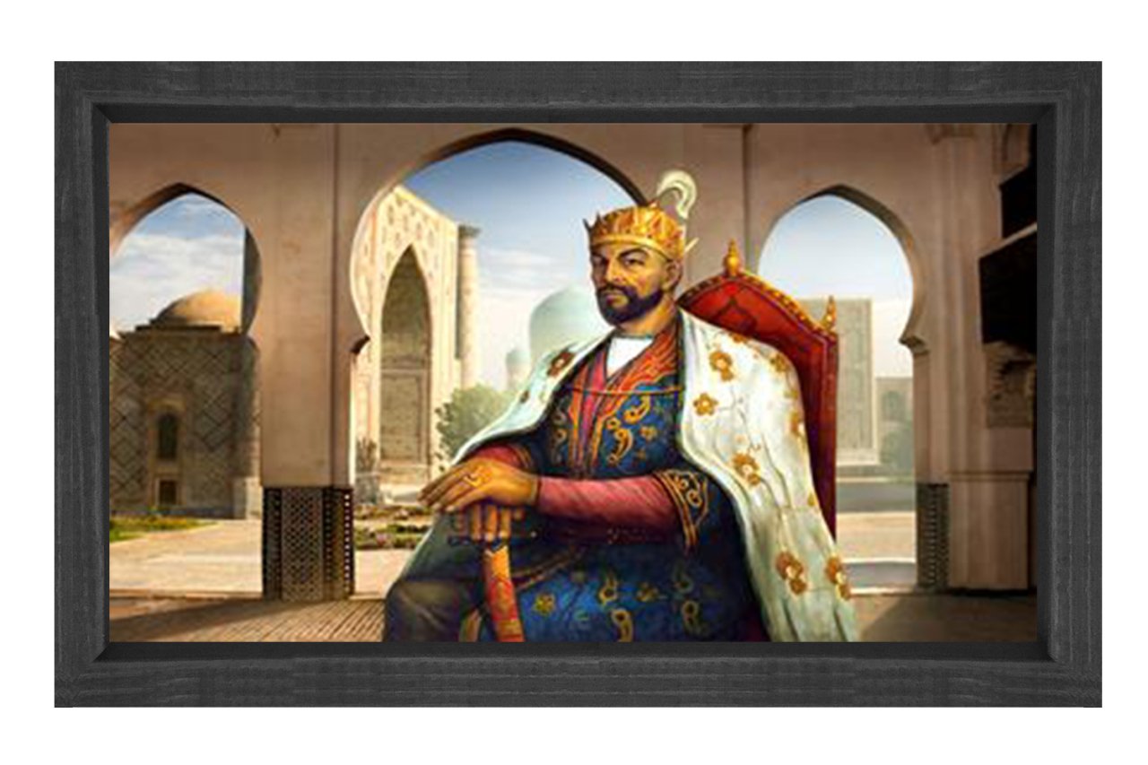 Timur Tablosu Siyah Ahşap Çerçeve - 100x150