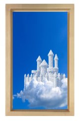 Bulut Kalesi Tablosu Naturel Ahşap Çerçeve - 100x150