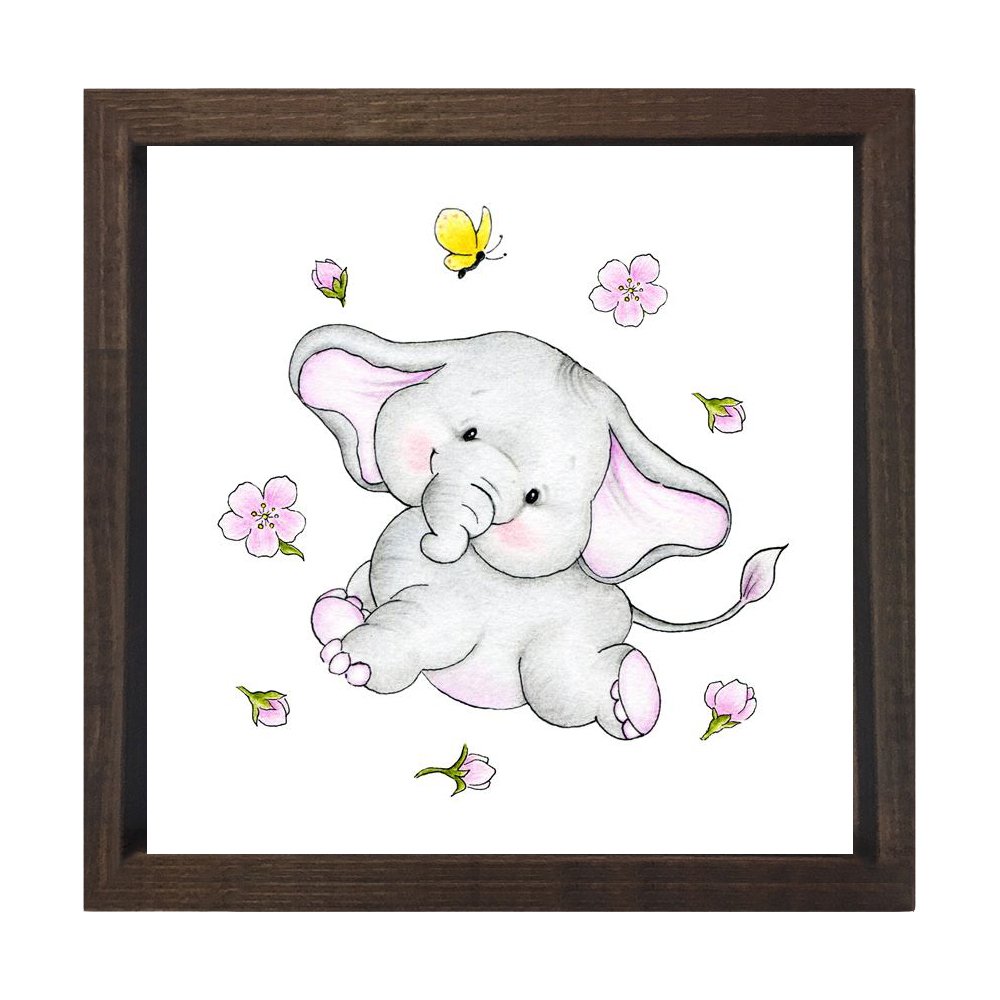 Filler Çiçekleri Tablosu Kahverengi Ahşap Çerçeve - 100x100