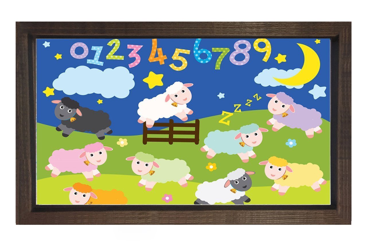 Gece Kuzucukları Ve Rakamlar Tablosu Kahverengi Ahşap Çerçeve - 50x90
