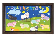 Gece Kuzucukları Ve Rakamlar Tablosu Kahverengi Ahşap Çerçeve - 50x90