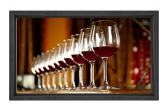 Dekoratif Dizili Kadeh Bardaklar Tablosu Siyah Ahşap Çerçeve - 45x30