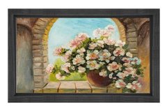 Pencere Saksı Tablosu Siyah Ahşap - 100x200