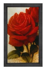 Güller Çiçek Tablosu Siyah Ahşap Çerçeve - 100x200
