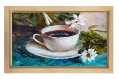 Kahve Reprödiksiyon Tablosu Naturel Ahşap - 50x90