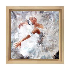 Balerin Tablosu Naturel Ahşap Çerçeve - 80x80