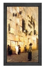 Ağlama Duvarı Tablosu Siyah Ahşap Çerçeve - 45x30