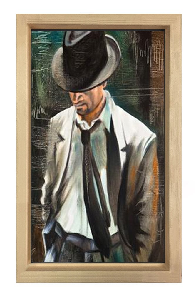 Karizma Adam Tablosu Naturel Ahşap - 50x70
