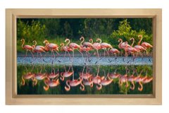 Flamingolar Tablosu Naturel Ahşap - 100x150