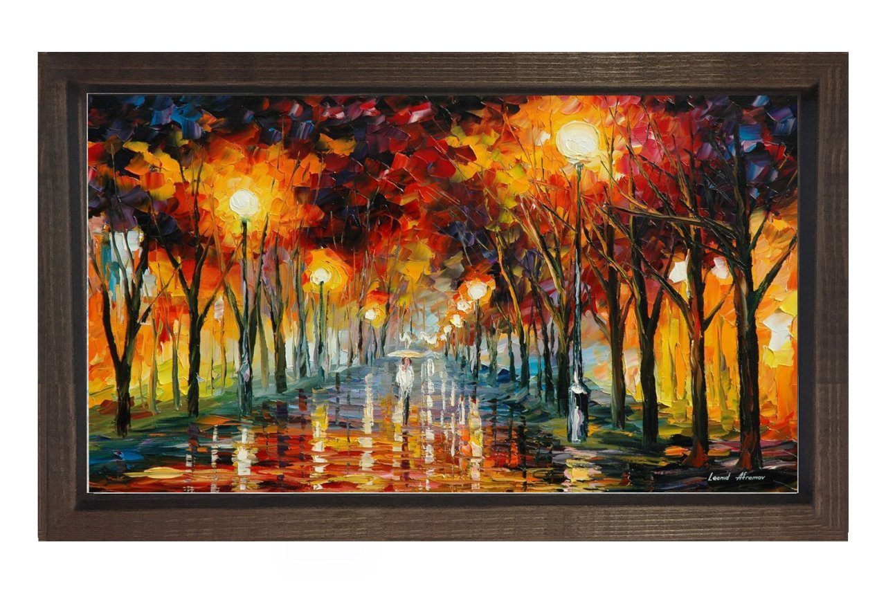 Derinlikli Yol Manzarası Tablosu Kahverengi Ahşap - 70x100