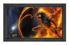 Baldrog VS Gandalf Tablosu Siyah Ahşap Çerçeve - 70x100