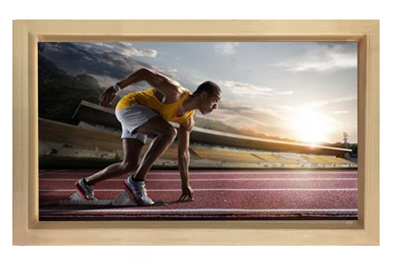 Atletizim koşucusu Tablosu Naturel Ahşap - 50x90