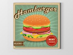 Hamburger Tablosu Çerçevesiz - 90x90