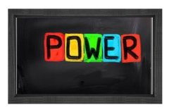 POWER Tablosu Siyah Ahşap Çerçeve - 40x60