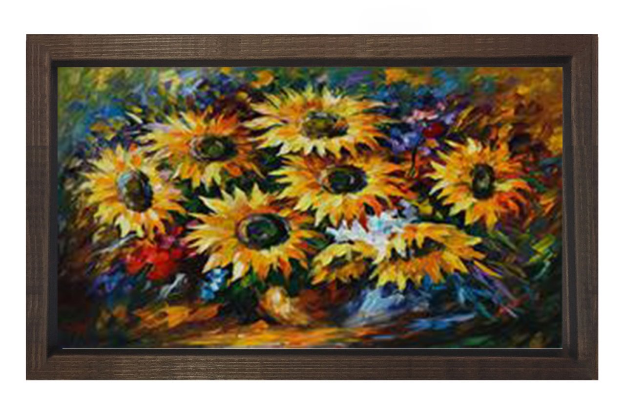 Vazoda Çiçekler Tablosu Kahverengi Ahşap - 100x200