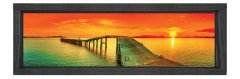 Gün Batımı Ve Yol Tablosu Siyah Ahşap Çerçeve - 90x30