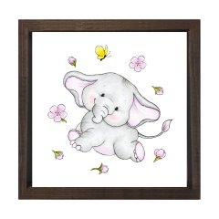 Filler Çiçekleri Tablosu Kahverengi Ahşap Çerçeve - 80x80