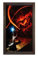 Baldrog VS Gandalf Tablosu Kahverengi Ahşap Çerçeve - 40x60