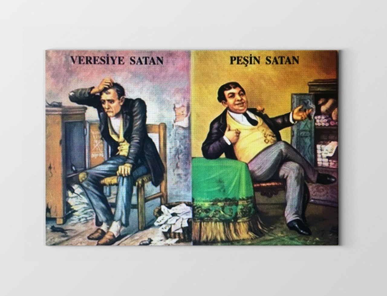 Peşin Alan Veresiye Satan Tablosu Çerçevesiz - 70x100