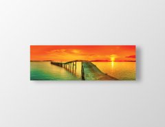 Gün Batımı Ve Yol Tablosu Çerçevesiz - 120x40