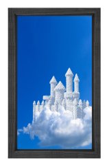 Bulut Kalesi Tablosu Siyah Ahşap Çerçeve - 100x200