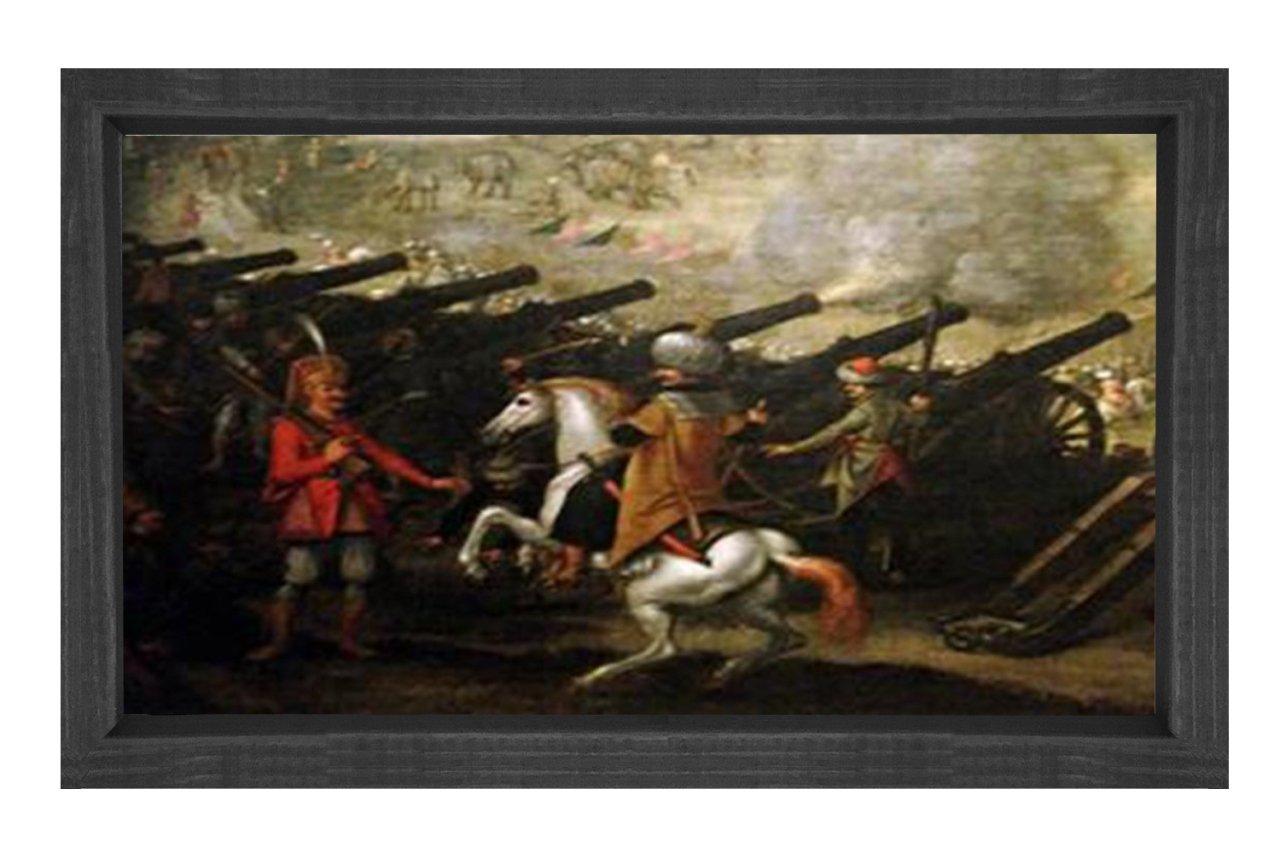Estergon Kale Kuşatması Tablosu Siyah Ahşap Çerçeve - 100x150