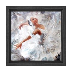 Balerin Tablosu Siyah Ahşap Çerçeve - 50x50