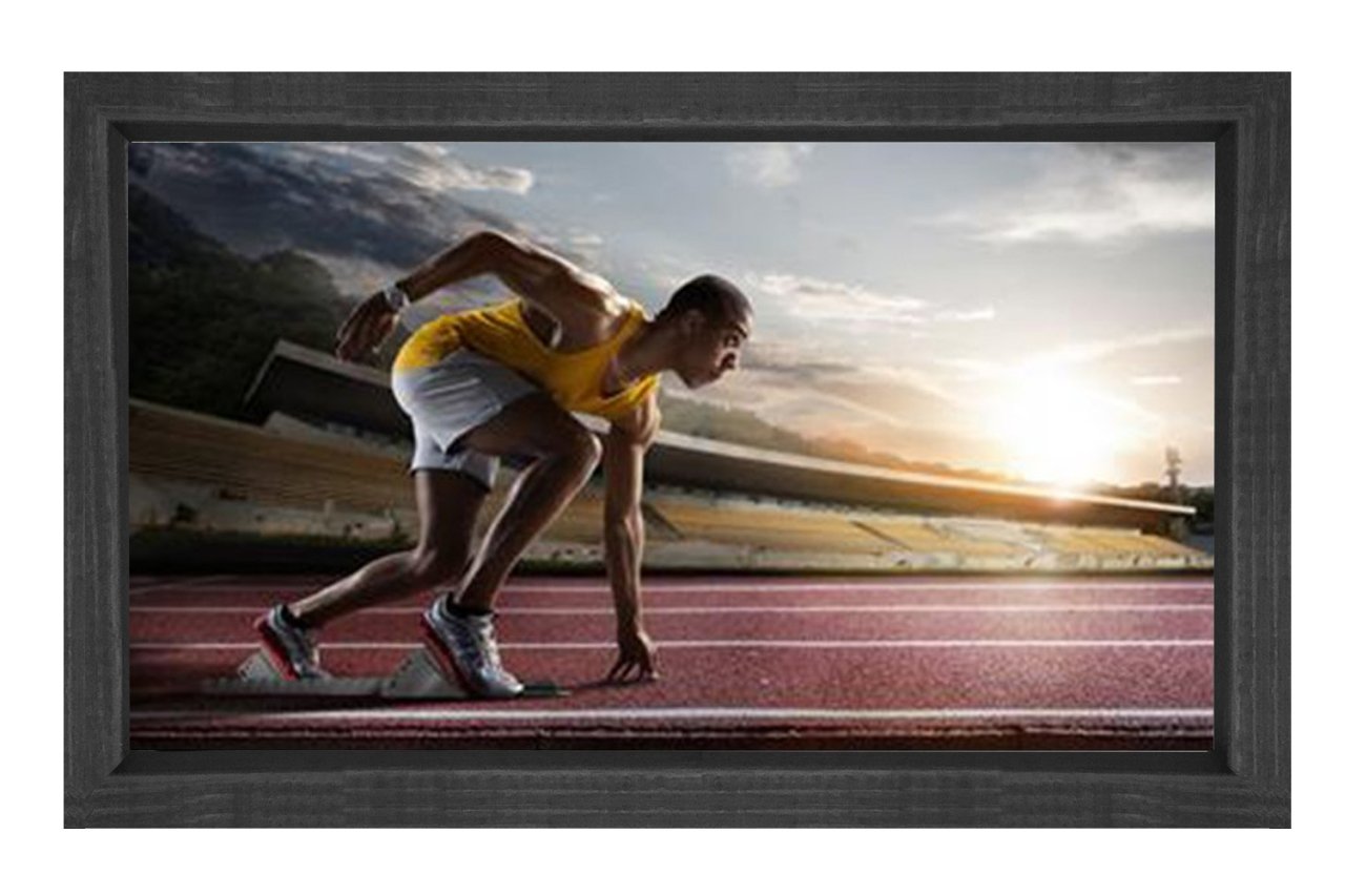 Atletizim koşucusu Tablosu Siyah Ahşap - 40x60
