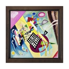 Vassily Kandisky Tablosu Kahverengi Ahşap Çerçeve - 100x100