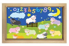 Gece Kuzucukları Ve Rakamlar Tablosu Naturel Ahşap Çerçeve - 70x100