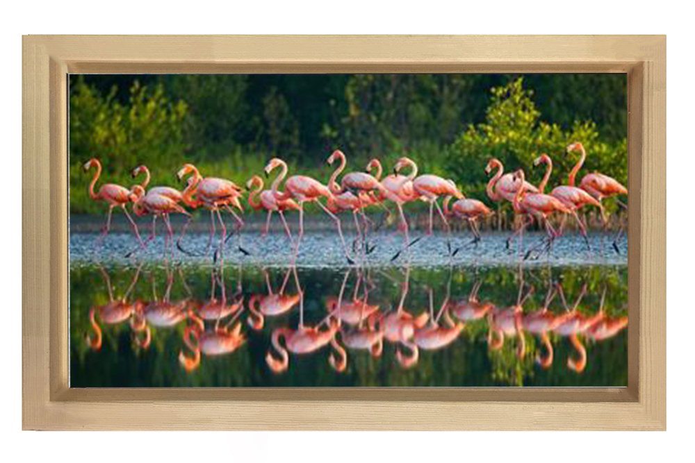 Flamingolar Tablosu Naturel Ahşap - 70x100
