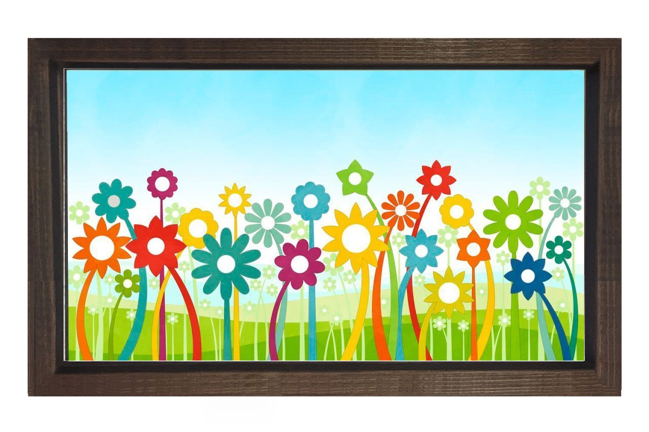  Çiçekler Tablosu Kahverengi Ahşap - 100x200