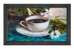 Kahve Reprödiksiyon Tablosu Siyah Ahşap - 70x100