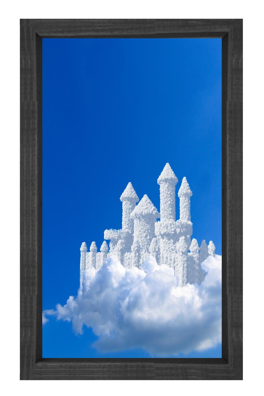 Bulut Kalesi Tablosu Siyah Ahşap Çerçeve - 50x70