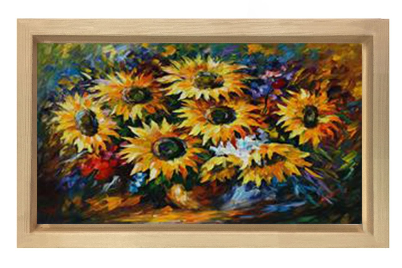 Vazoda Çiçekler Tablosu Naturel Ahşap - 100x150