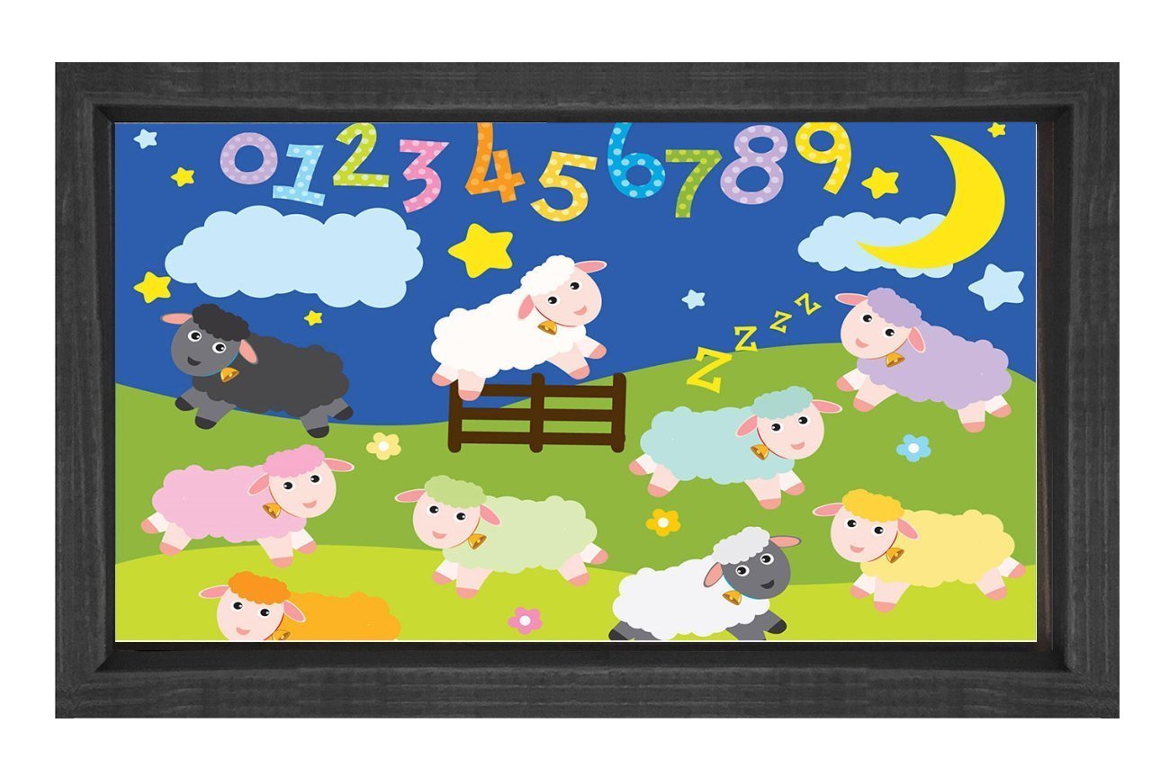Gece Kuzucukları Ve Rakamlar Tablosu Siyah Ahşap Çerçeve - 45x30