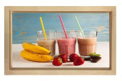 Lezzetli Milk Shakeler Tablosu Naturel Ahşap Çerçeve - 100x200