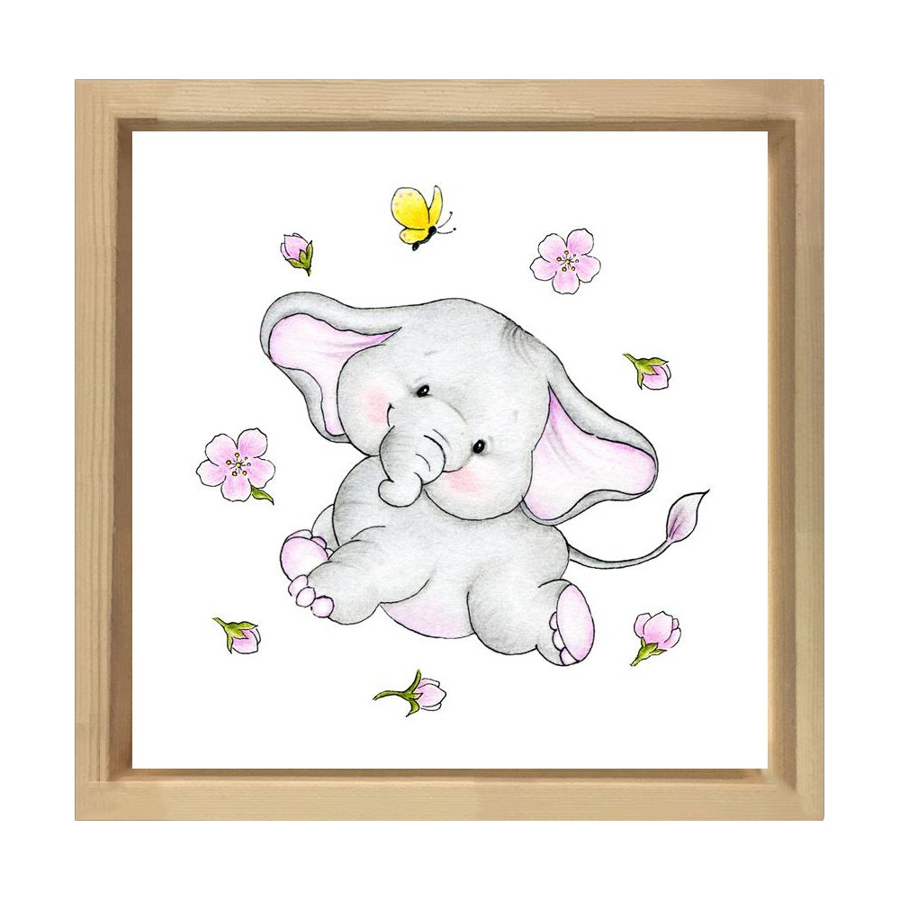Filler Çiçekleri Tablosu Naturel Ahşap Çerçeve - 80x80