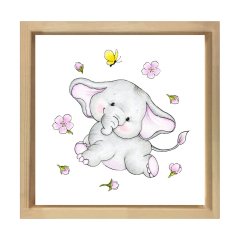 Filler Çiçekleri Tablosu Naturel Ahşap Çerçeve - 80x80